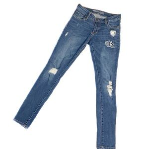Old Navy Blue Distressed Skinny Jeans